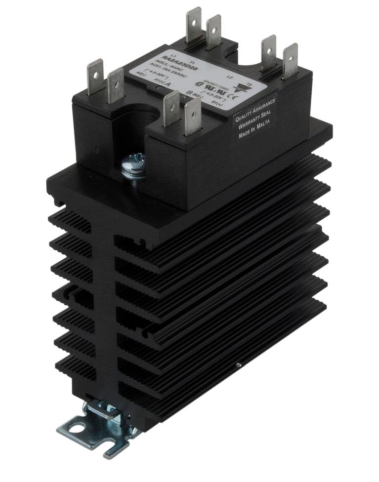 The RA2A is ideally suited for resistive loads, and the RA2A..M is specifically designed for inductive loads.