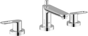 Commercial Line: Roman Tub Filler s 1 / 2" Valves 7 1 / 16" Spout Metal Loop Handles Flexible stainless steel braided hoses connect all