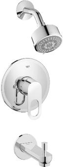Commercial Line: Shower/Tub Combination Adjustable shower head/arm (27 613) Diverter Tub Spout (13 287) For use with Grohsafe Rough-In Valve 35 015