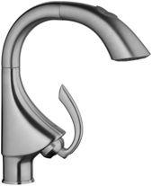 Control -- to switch from regular flow to spray Forward Rotation Lever, does not hit backsplash 8 9 / 16 Spout Reach SDE = GROHE WaterCare Version gpm 30% water savings* 32 245 SD0 GROHE RealSteel