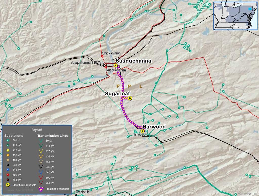 PPL 1-2B Proposed by: PPL Project ID: 201617_1-2B Proposed Solution: Reconductor the Susquehanna - Harwood and Susquehanna-Sugarloaf-Harwood 230 kv DCT lines and replace a limited number of