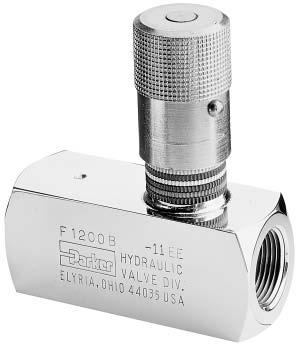 Technical Information Flow Control Valves Series F General Description Series F flow control valves provide precise control of flow and shut-off in one direction, and automatically permit full flow