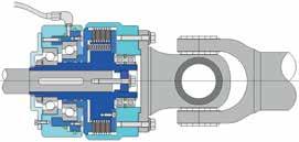 GKN Stromag KHR as a Two in One combination in SAE housing on diesel engine with direct flange-mounted cardan shaft.