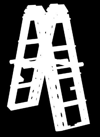 But at a certain point, the feet of the ladder slip and the ladder halves are pushed away from each other. The bracing stabilizes the ladder.