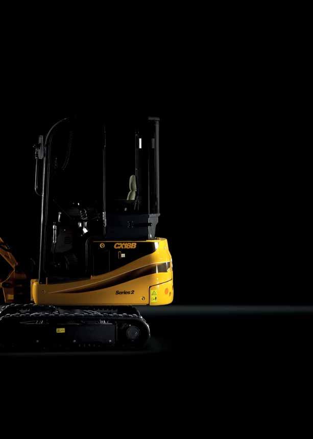 OPERATOR ENVIRONMENT The Case series 2 ini excavators have a totally revised three-post canopy design offering easier access and iproved visibility.