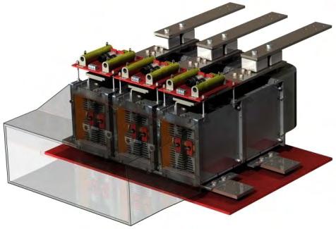 Manufacture force air-cooled three phase fully controlled bridge, 1850A DC @ 55 C, 500V RMS line to line shown below.