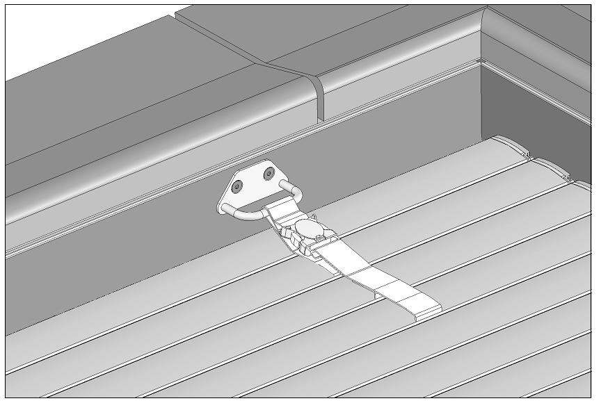 POSITION OF THE BRACKETS AND THE STRAPS Dimension Width less or equal to 3m = 2 straps Dimension