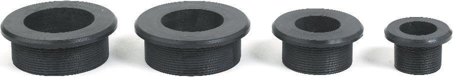 Rubber Bushings LRB Series Nitrile Rubber 1 /8" to 2" pipe and tube diameters Compatible with mineral & petroleum based fluids Available in packages of 10 A comprehensive range of rubber bushings