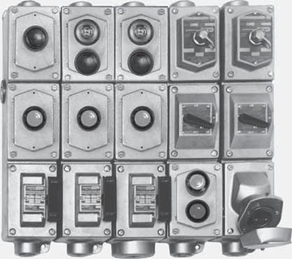 EDS / EFS Series Control Stations EDSCM Modular Multi-Gang Control Device Bodies Cl. I, Div., Groups C, D* Cl. I, Div. 2, Groups B, C, D Cl. II, Div., Groups E, F, G Cl. II, Div. 2, Groups F, G NEMA, 7B (Div.