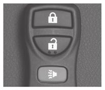 REMOTE KEYLESS ENTRY SYSTEM (if so equipped) LOCK DOORS Press the button to lock all doors. UNLOCK DOORS Press the button once to unlock the driver s door only.