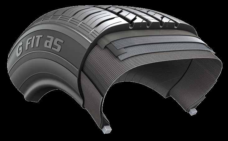 The G FIT AS adopts new technology for touring vehicles, engineered for great steering and comfortable ride. Improves tread wear life.