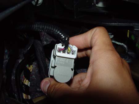 STEP 18. The brake pedal switch has a 4 wire connector - violet/red, black/blue,yellow/green, and violet/ white.