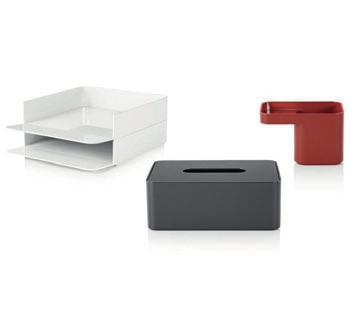 Formwork Accessories Pen Cup / Tissue Box / Paper Tray Designer: Sam Hecht and Kim Colin Formwork stackable desktop storage helps you bring order to your papers, tools, and artefacts.