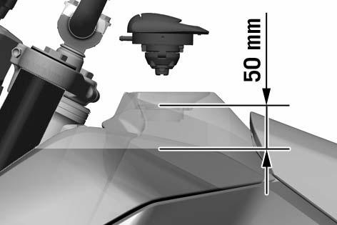 Therefore do not fill the tank to the top (see fig.). When you close the filler cap, make sure it is correctly positioned. NOTE: After refueling, it will take approx.