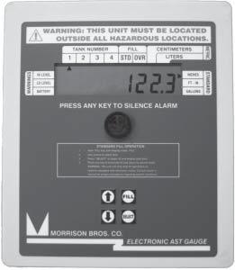 Each gauge is numbered for visible tank identification. They are equipped with a mechanical readout of tank levels providing the ability to read tanks at a glance. Fig.