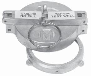 Cam lever type cap seals to adaptor (Buna-N) and lock in place providing a watertight, tamper-proof well cover. Fig. 305XA fits 4" PVC. Fig 305XA 4" 2.