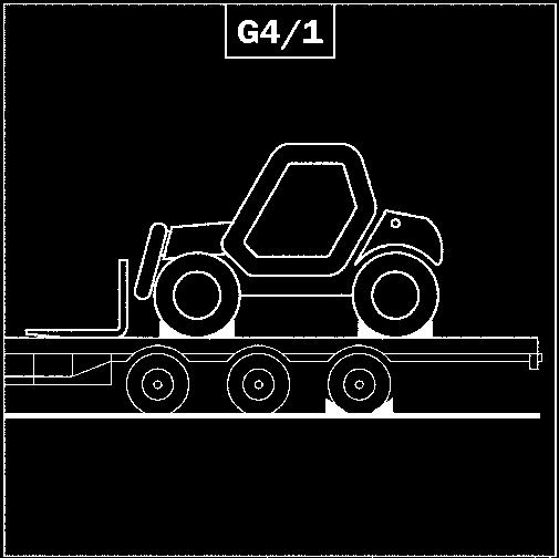 LOADING THE TELESCOPIC HANDLER ON A TRAILER WARNING Ensure that the safety instructions for the trailer are followed before loading the telescopic handler, and that