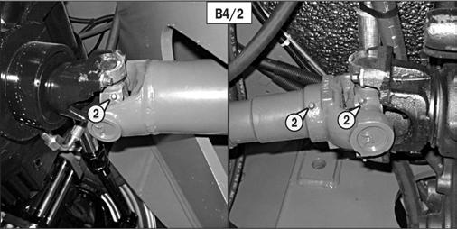 Remove any excess grease. - Grease fittings (1) for the boom pivot shaft (fig. B5/1).
