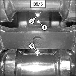 - Grease fitting (8) for the slave cylinder base end (fig. B5/6).