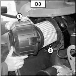 D2 - ENGINE OIL FILTER CHANGE REPLACING THE FILTER - Remove engine oil filter (7) (fig. D1/3); discard the filter and the filter seal. - Clean the filter mounting surface with a clean, lintfree cloth.