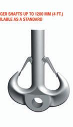 RAMSHORN HOOKS FORM B WITH SHACKLE CONNECTION STRENGTH CLASS P (CARBON) DESIGN FACTOR 5:1 Products up to size 40: fine-grain carbon steel StE355N (similar to ASTM A572 Grade 50) Products size 50 and