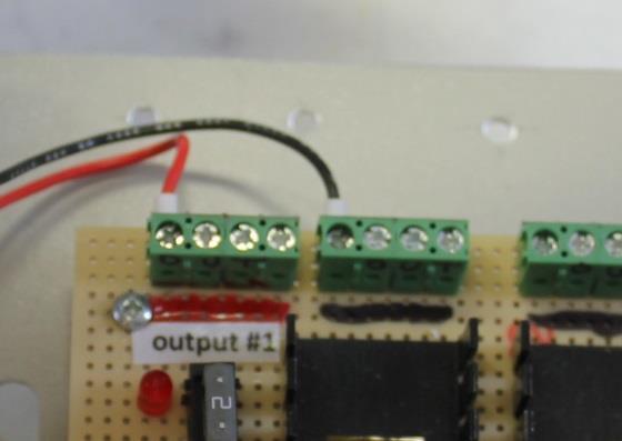 red output terminal block and black wire is