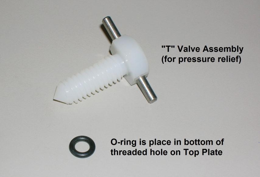 Figure 1-2 T Valve Assembly and O-ring.