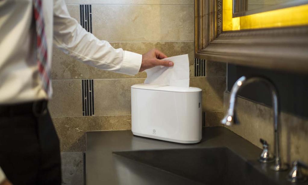 Coordinating Tork washroom solutions These dispensers, while not officially in the Elevation design line, have a complementary style and coordinate well with the dispenser family.