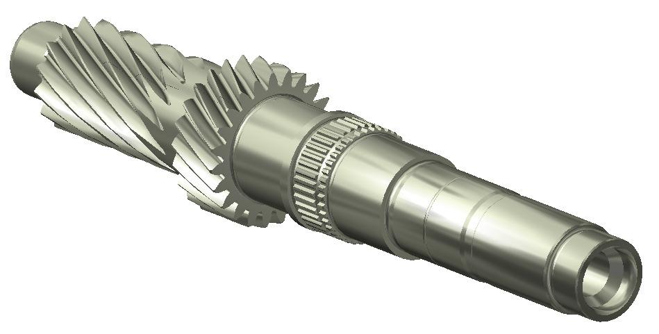 Weight Reduction hollow Layshaft for inline MTs Initial situation: Potential for weight reduction of layshaft limited, due to Root diameter of direct cutted gears Stress at press fits
