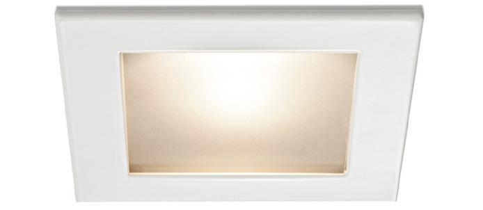 485 Downlight 4 Lensed Square Architectural series lensed downlight with multiple trim options.