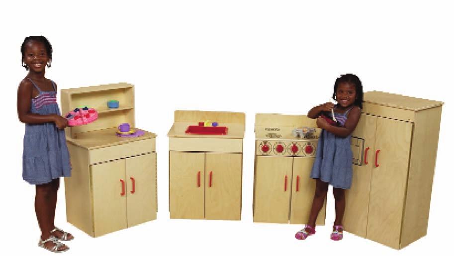 WOOD DESIGNS DRAMATIC PLAY Classic Appliances Realistic play with (4) burner stove. Sink has removable water pan.