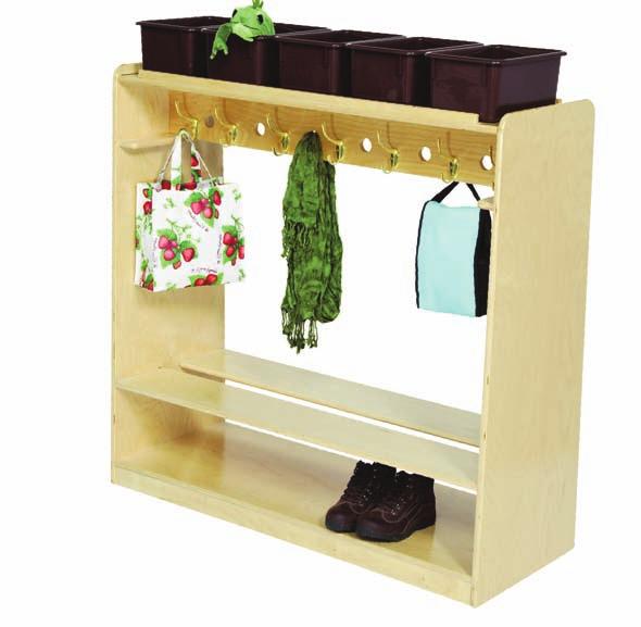 + BN = Brown Style Dress-Up Center The unit features (5) double hooks on each identical side to hang dress-up clothes.