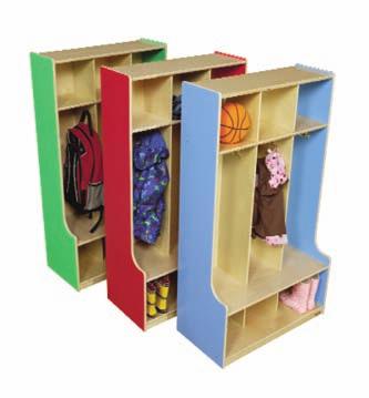 WOOD DESIGNS LOCKERS Seat Lockers GREENGUARD Children & Schools certified. 15 deep offset locker gives children room to sit down and take off their shoes.