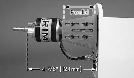 Attach the motor mount to the firewall using four 6-32 x 3/4" [19mm] machine screws, four #6 flat washers, four #6 lock