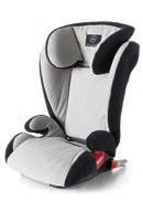 Replacement covers for the head sections of all child seats are available as an option in flannel grey and chilli red [pictures 04 and 05] as well as a complete replacement cover in the popular