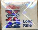 East Alton, ILL 1978- "SUPER-X" Issues LR-l.22 LONG RIFLE (HIGH VELOCITY). "SUPER-X". White box with red and black printing.