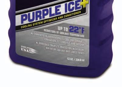 REDUCES COOLANT TEMPERATURES Extensive testing confirms Purple Ice reduces coolant temperatures better than comparable products while providing extra corrosion protection.