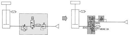 Series 5 Applicable System/Example of Single Acting Circuit (The valves can be used also for double