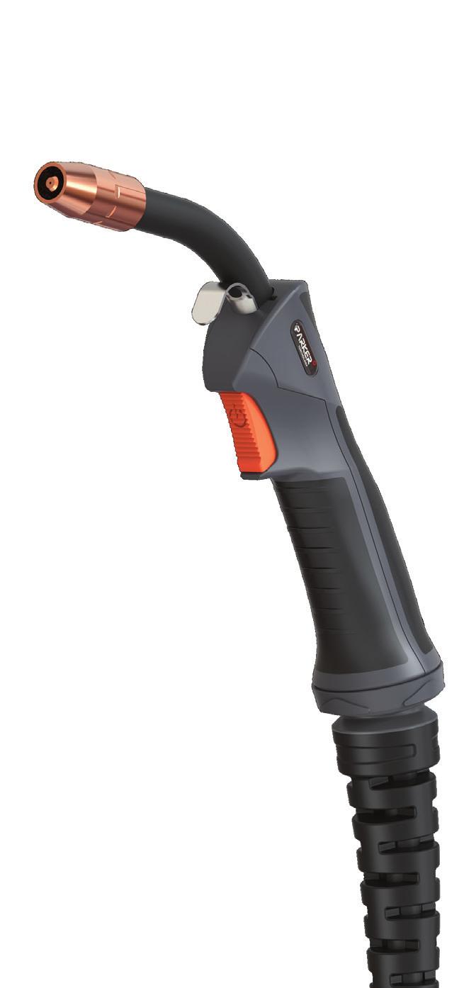 Miller Stealth Mig/Mag Torch Range Ratings: 150Amp to 200Amp, Mixed Gas PST-ML150 Air-Cooled 180A 150A 60% 0.8mm-0.9mm / 0.030"-0.