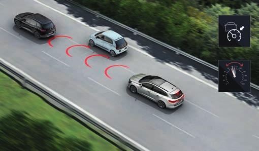 steering wheel. Blind spot warning * The Renault Megane Sedan Intens detects vehicles entering your blind spot.