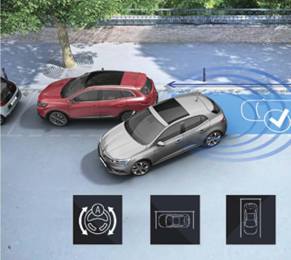 Easy Park Assist All-new Megane s parking assistance system measures the parking space with its sensors (whether