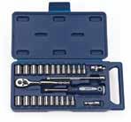 20 18 PIECE 3/8" DRIVE SOCKET AND DRIVE TOOL SET 50664-6 and 12 Point Compact Case Tool Set, SAE 50664 List