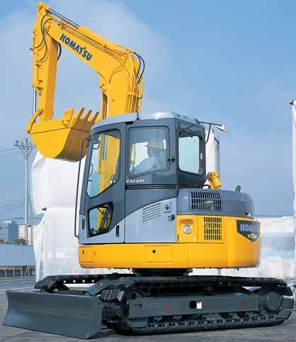 M IDI-EXCAVATOR PRODUCTIVITY FEATURES Tight tail swing Operators can focus more on the work in front of them and worry less about the rear swing impact even in confi ned areas; the protrusion over