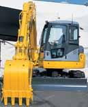 MIDI-EXCAVATOR Advantages even in confined job sites Road construction Against wall can effi ciently work by using swing boom.