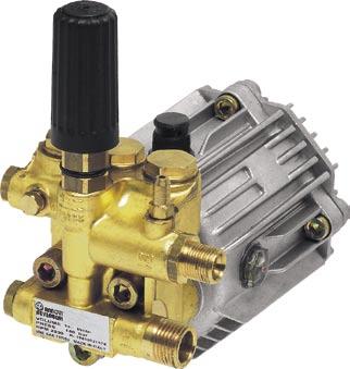 Plunger Pumps XJV 3400 RPM E VERSION 5/8 WITH NEMA 56-C FLANGE FEATURING DIMENSIONS MANIFOLD: High strength forged brass for long term use. BOLTS: Three 8mm grade 8.8. PISTONS: Ceramic coated stainless steel for longer pump life in harsh environments.