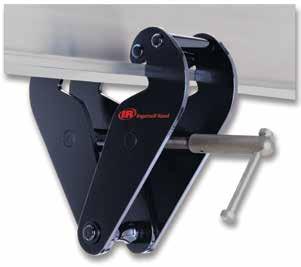 17 BC-Series Beam Clamps 1 to 10 metric ton capacities Quick installation by hand Low headroom design fits a wide range of flat or tapered beams Meets ASME B30.