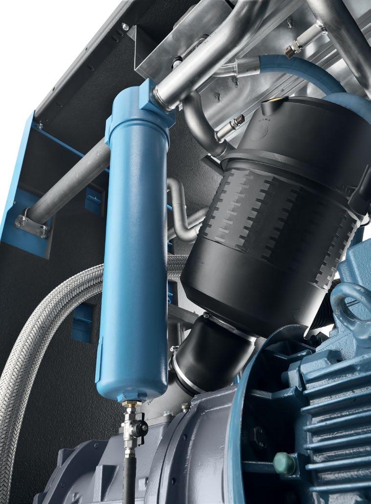 Doplnky pre Váš kompresor Široká škála doplnkov Vám umožní získať čo najviac z Vašich kompresorov Largo & Allegro 31-90. Integrovaný odlučovač vody odstrani až 90 % kondenzátu zo stlačeného vzduchu.