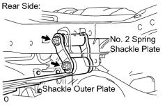7-7) (m) Remove both shackle bushings from the frame and remove the OE rear leaf. (n) Repeat steps 7(g) 7(m) on opposite side. 8.