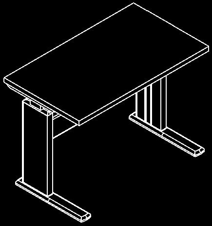 C-leg tables, electric adjustable Dividends Horizon tops description w d h pattern no.