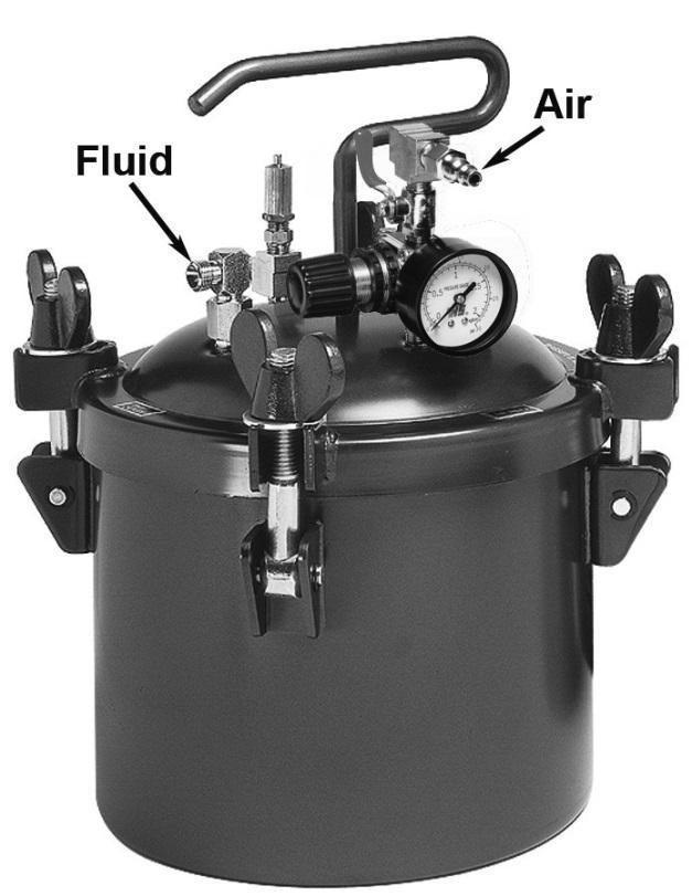 5 Using Pressure Pots With Turbine Systems There are many advantages to using pressure pots with a turbine system. Apollo Sprayers have made this very easy with our fluid feed systems, 4500 and 4550.